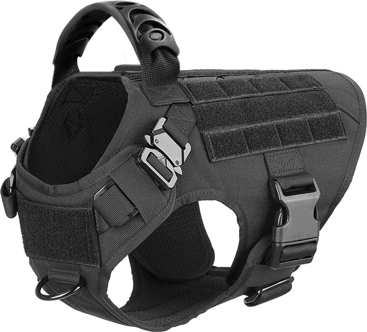 Tactical Hondentuigje met Leiband & 12 Patches - K9