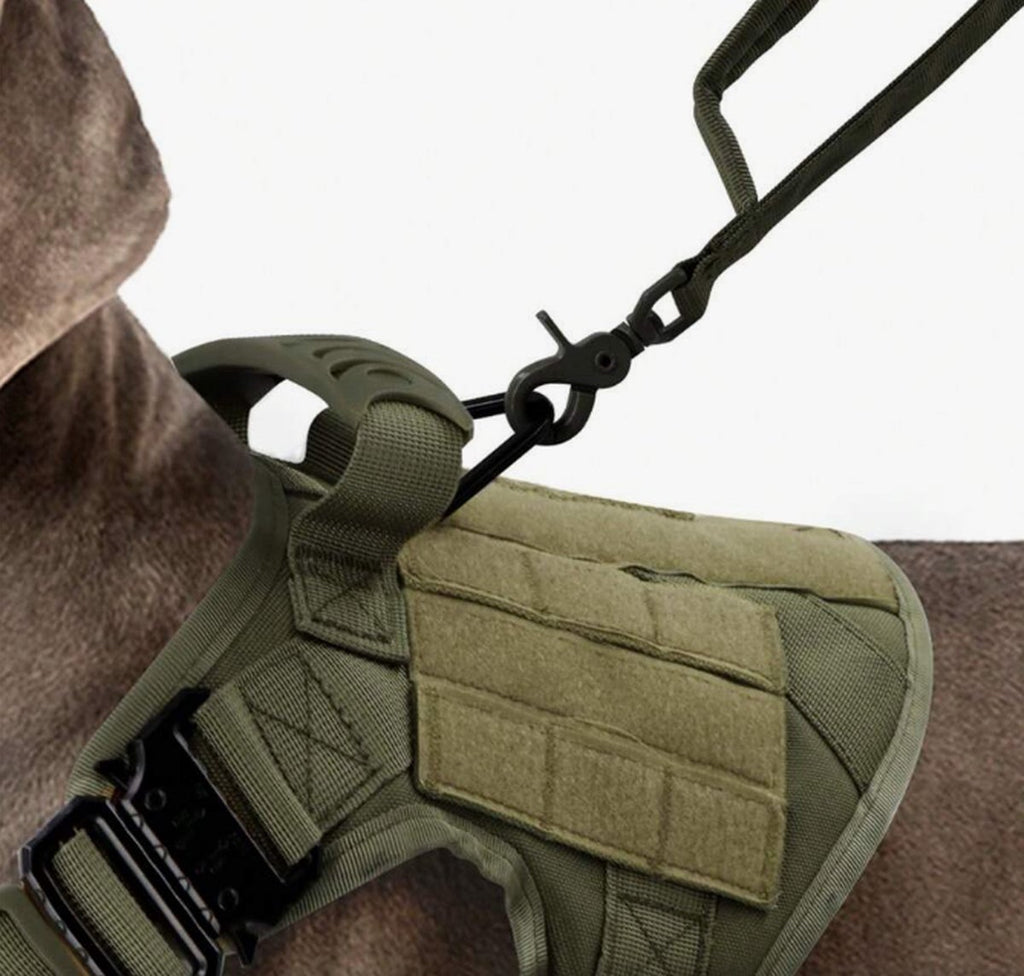 Tactical Hondentuigje met Leiband & 12 Patches - K9