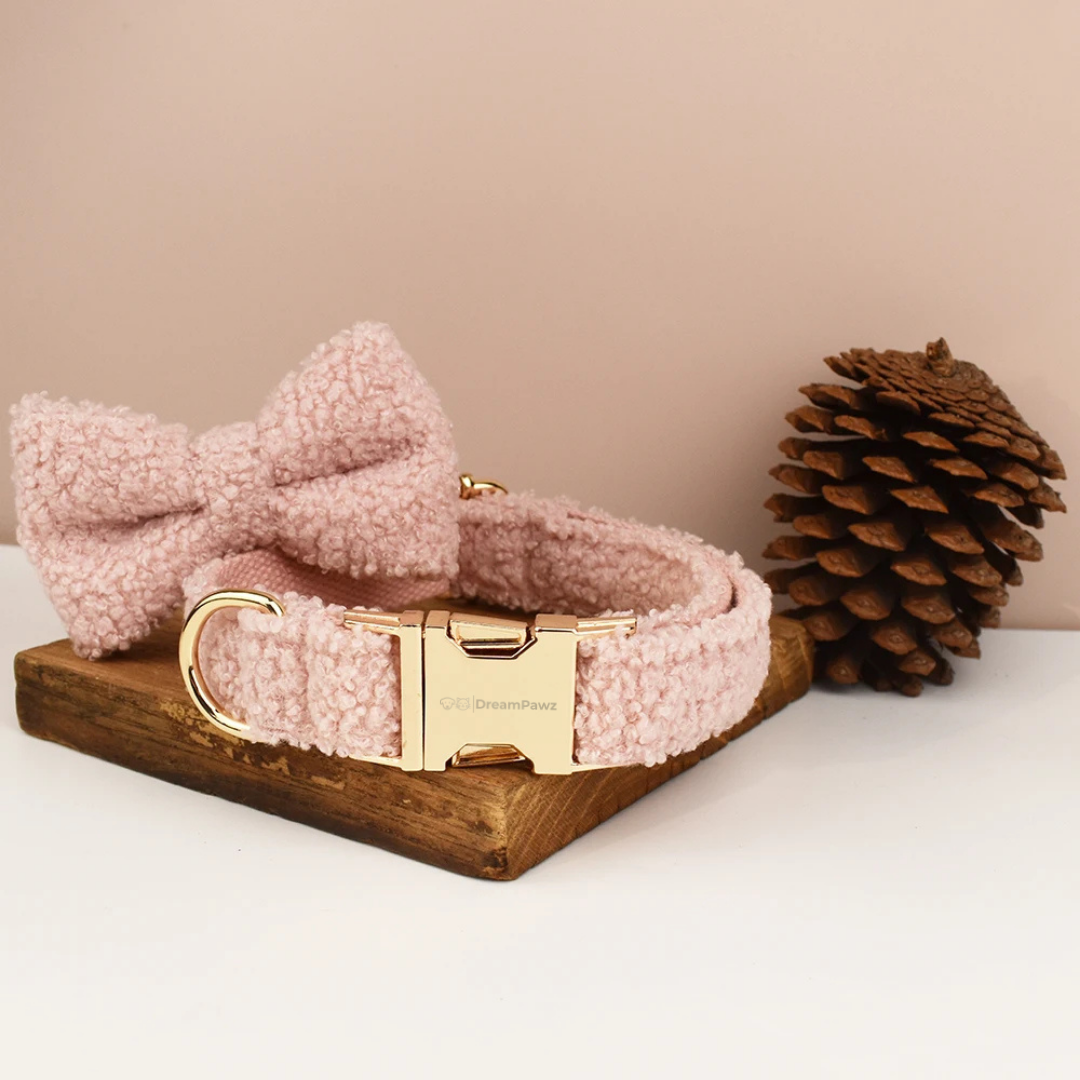 Teddy Ready - 3-Delige Set met Halsband, Riem en Strik - Roze