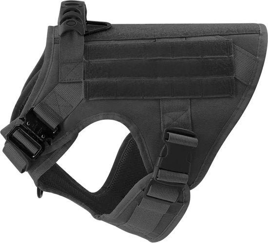 Tactical Hondentuigje met Leiband & 12 Patches - K9