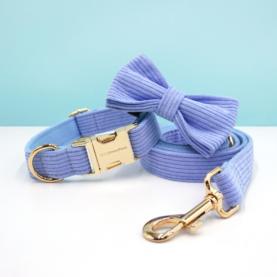 Corduroy Set met Strik, Halsband & Riem
