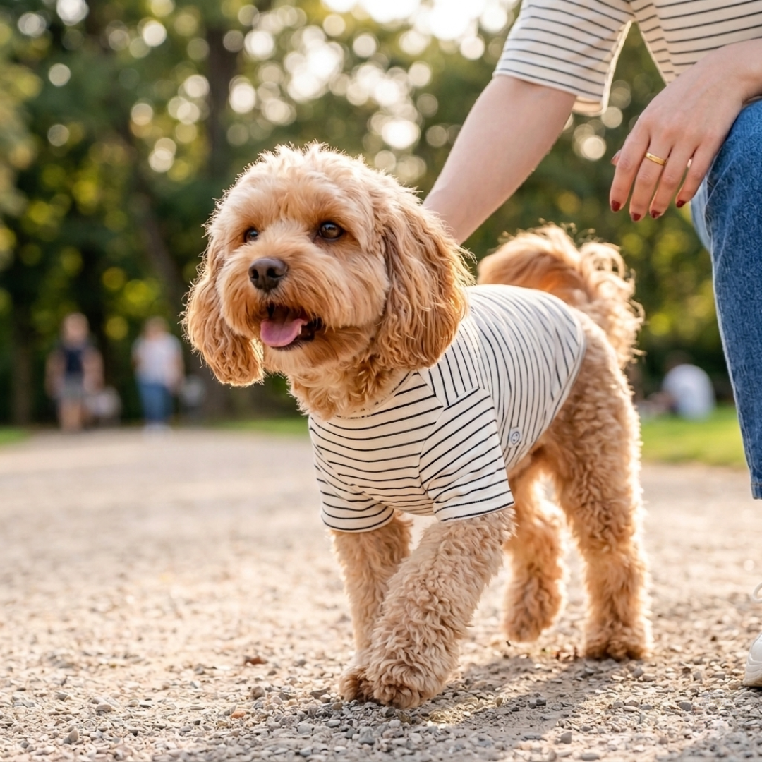 DreamPawz - Matching T-Shirts voor Hond & Baasje - Gestreept