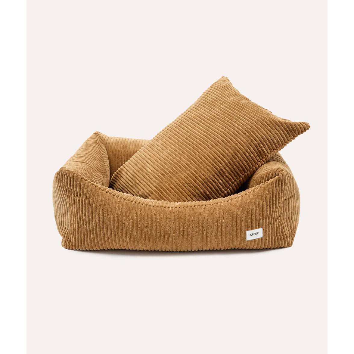 Oker gele hondenmand met ribfluwelen corduroy stof van het merk cafide