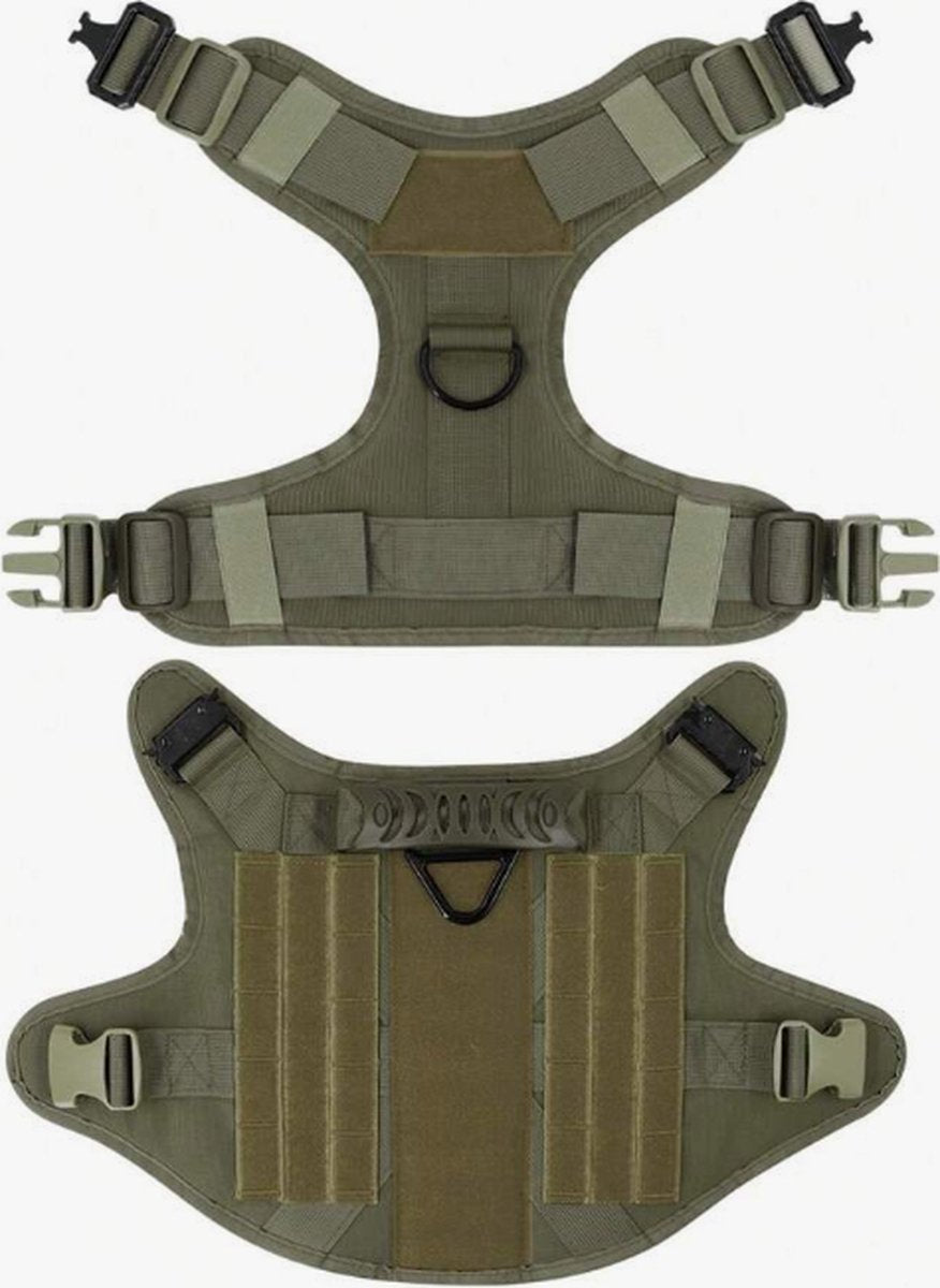 Tactical Hondentuigje met Leiband & 12 Patches - K9