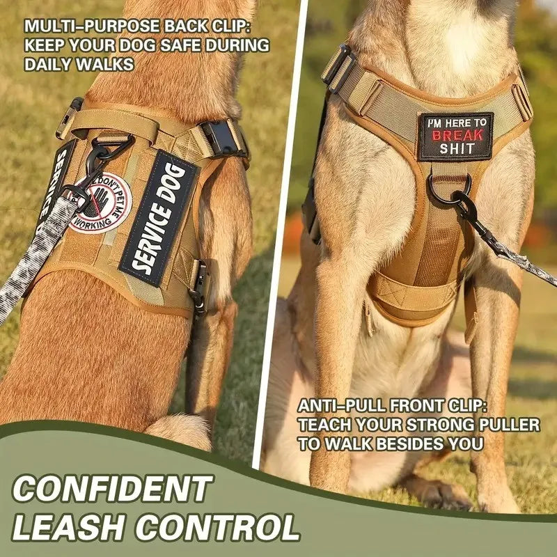 Tactical Hondenharnas inclusief Patches