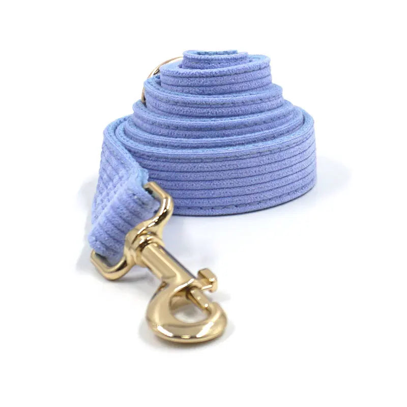 Corduroy Set met Strik, Halsband & Riem - DreamPawz