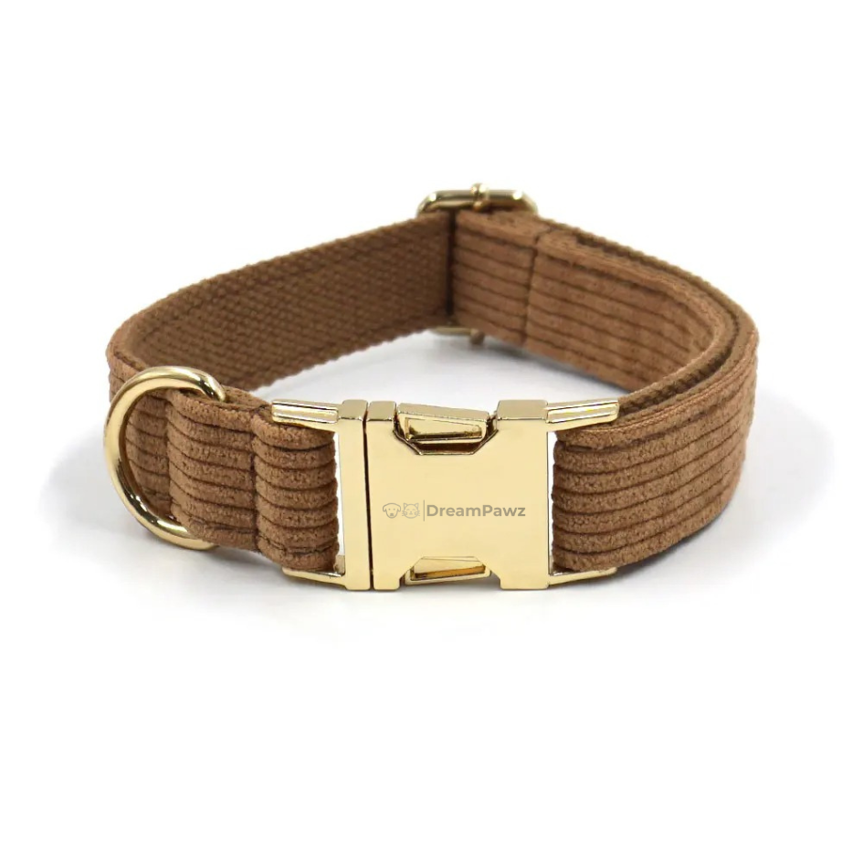 Bruine corduroy halsband
