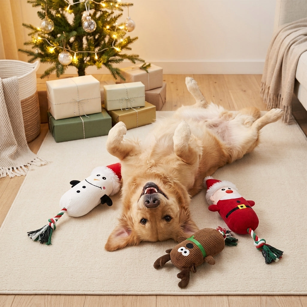 Hond speelt met origineel hondenspeelgoed van DreamPawz