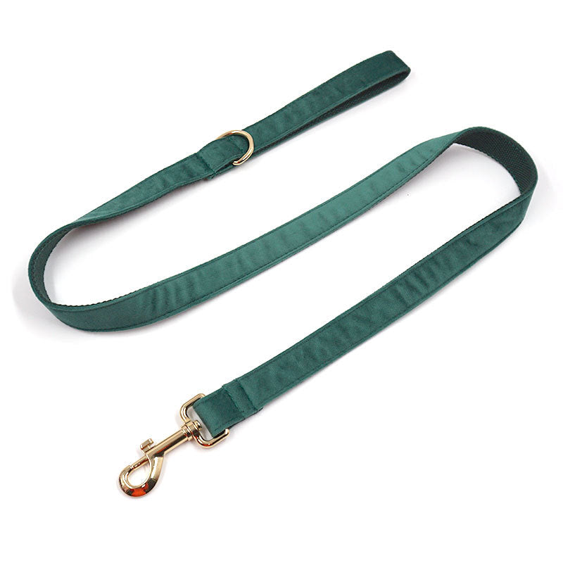 Groene Velvet leiband voor honden van DreamPawz