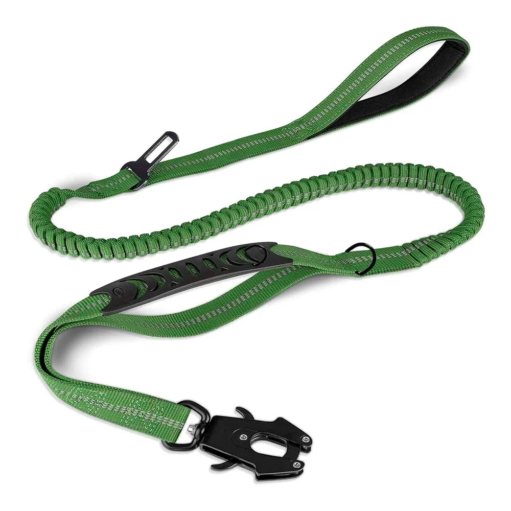 Groene tactical hondenriem reflecterend