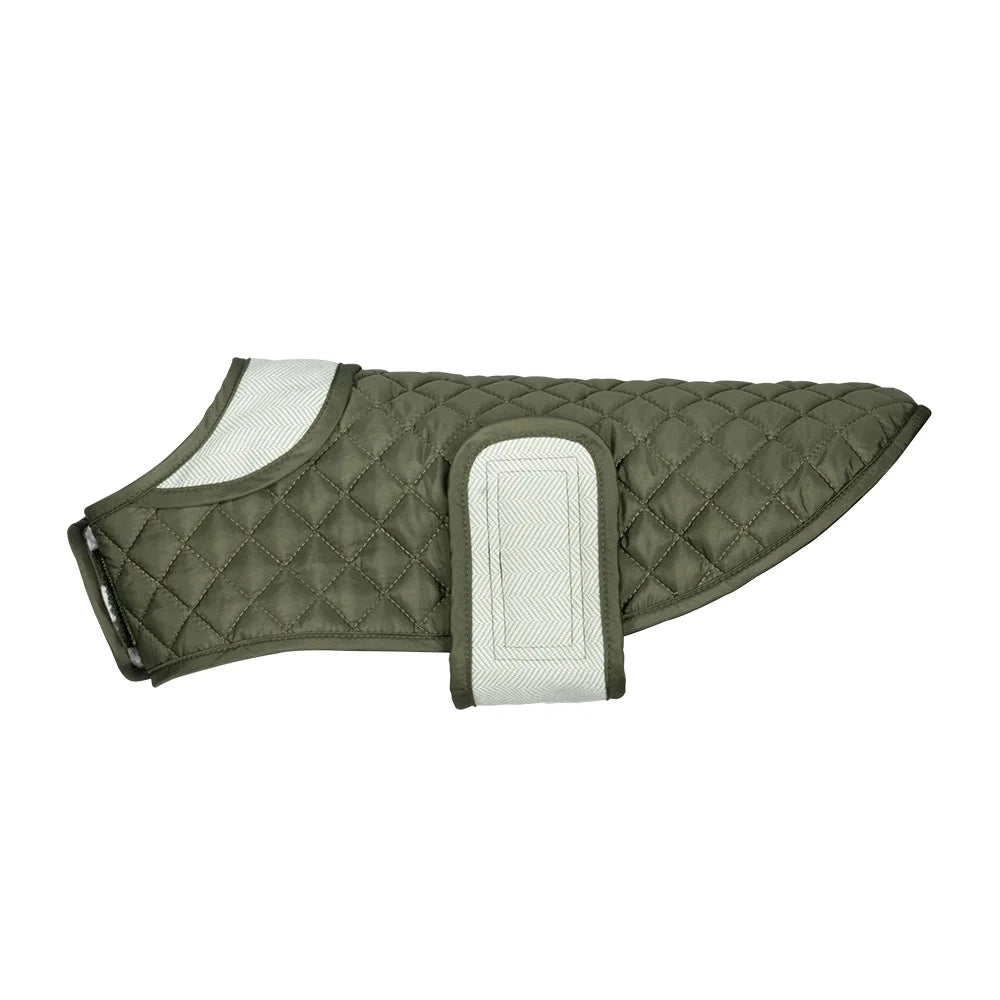Groene Luxe Gewatteerde Hondenjas - Quilted Chic - DreamPawz