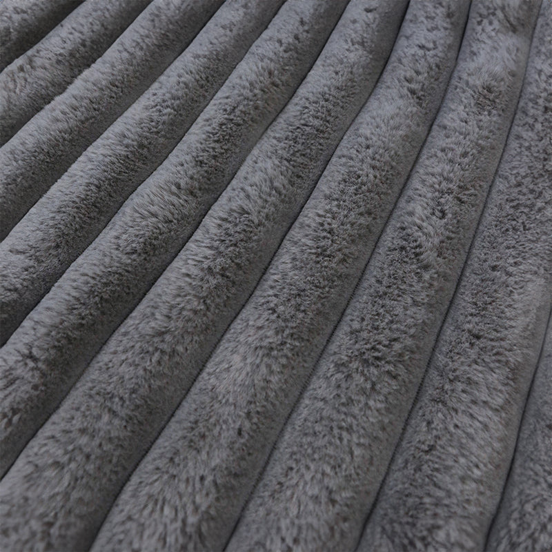 Donker grijze hondenmand ribfluweel detail