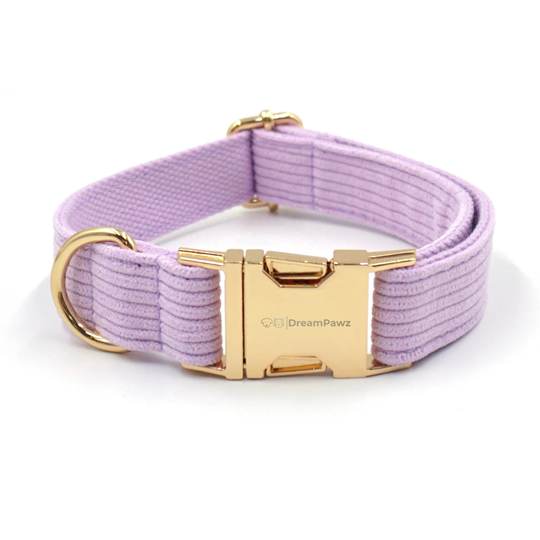 Corduroy Set met Strik, Halsband & Riem - DreamPawz