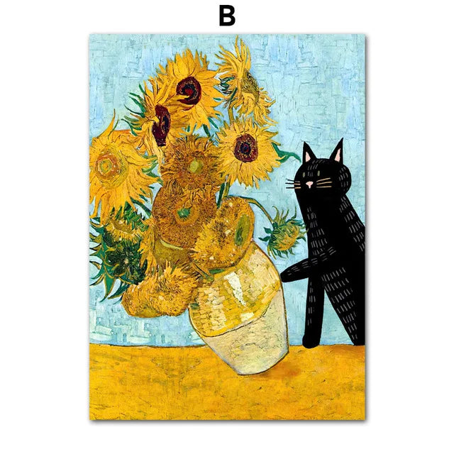 Canvasposter - Impressionistische Kattenkunst