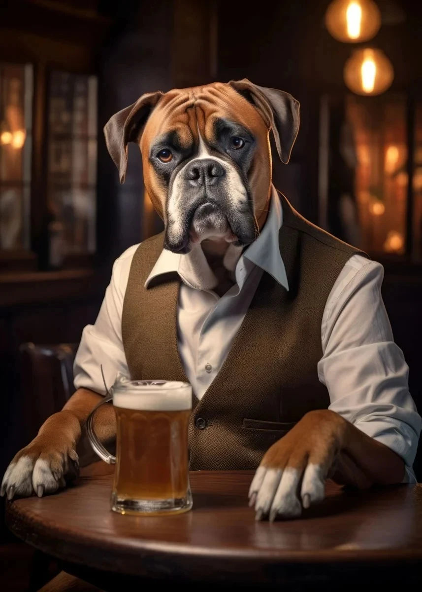 Canvasposter - Hond in de Pub