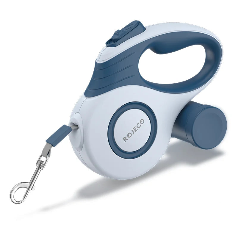 ROJECO - Verlengbare Hondenriem 3M of 5M - incl. Poepzakjehouder