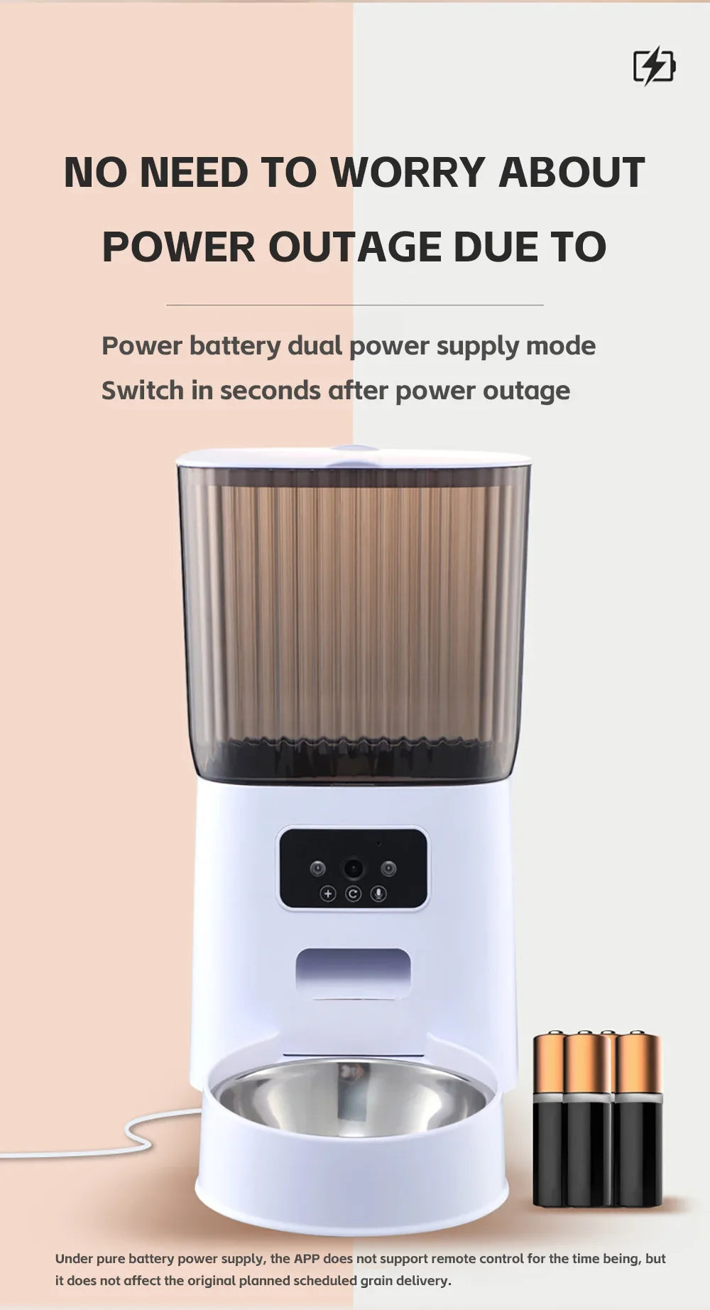 5L Slimme Voerbak met Camera/WiFi - Automatische Katten- & Hondenvoerdispenser