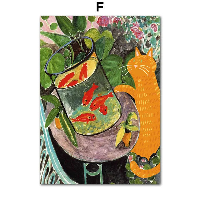 Canvasposter - Impressionistische Kattenkunst