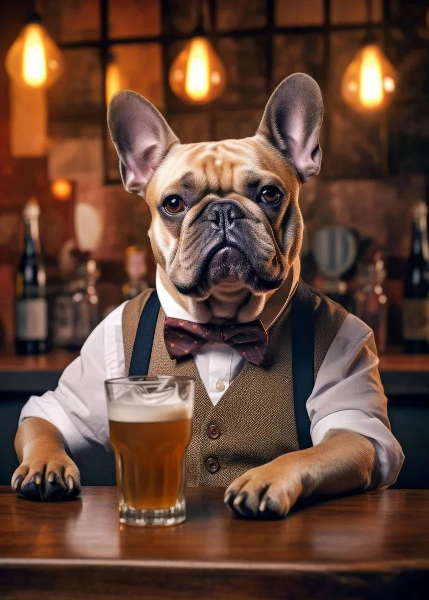 Canvasposter - Hond in de Pub