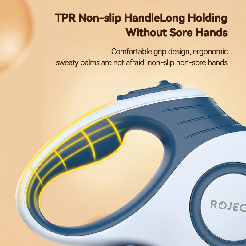 ROJECO - Verlengbare Hondenriem 3M of 5M - incl. Poepzakjehouder