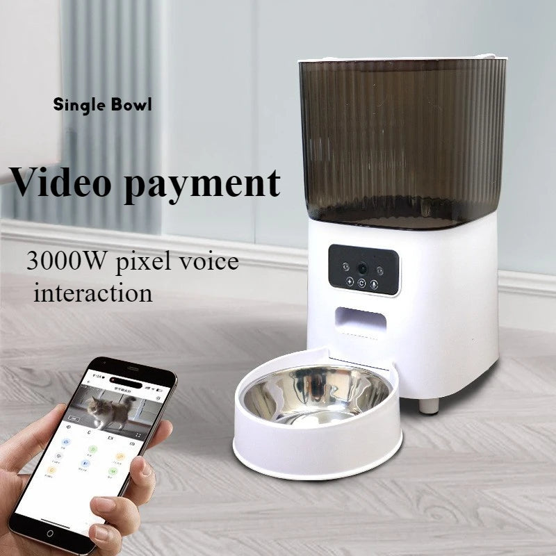 5L Slimme Voerbak met Camera/WiFi - Automatische Katten- & Hondenvoerdispenser