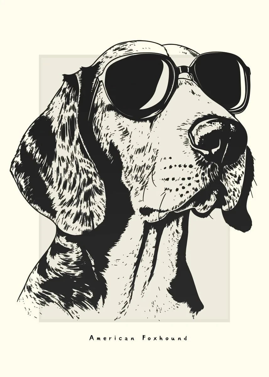 Canvasposter - Portrettekening Hond - Zwart/Wit