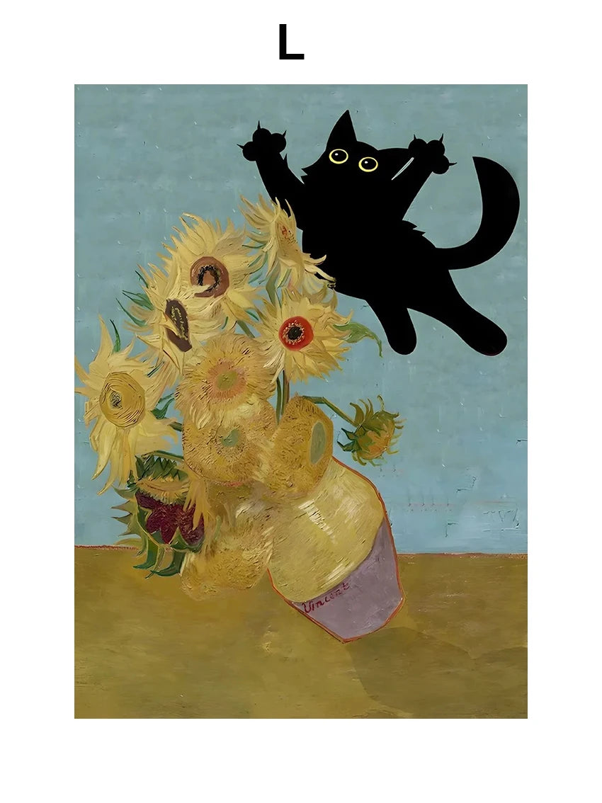 Canvasposter - Impressionistische Kattenkunst