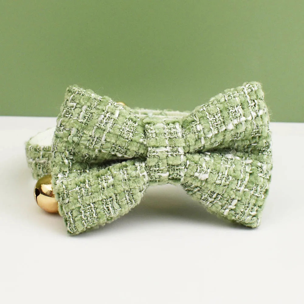 Kattenhalsband Tweed met Strik