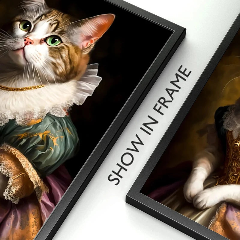 Canvasposter - Middeleeuws Kattenportret