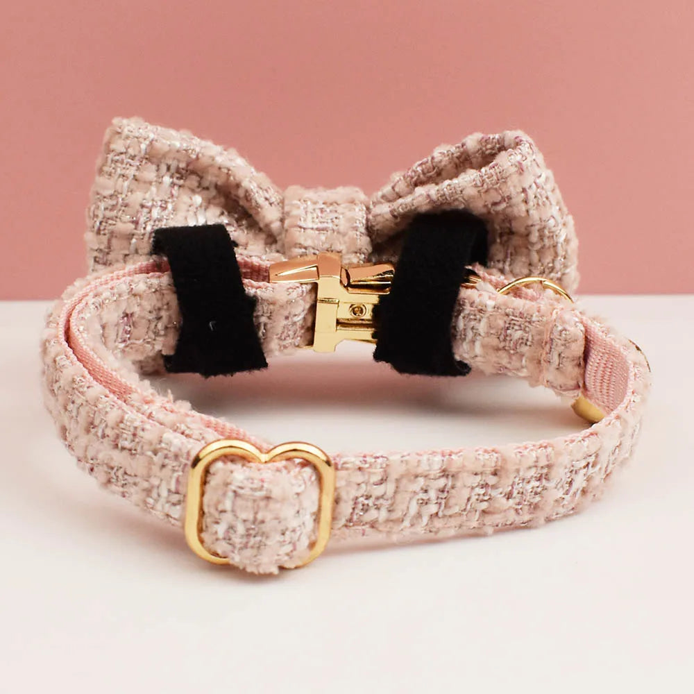 Kattenhalsband Tweed met Strik