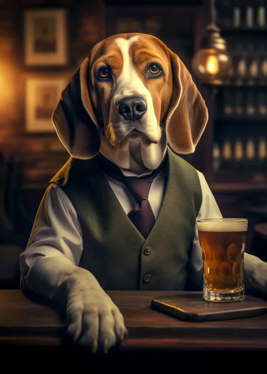 Canvasposter - Hond in de Pub