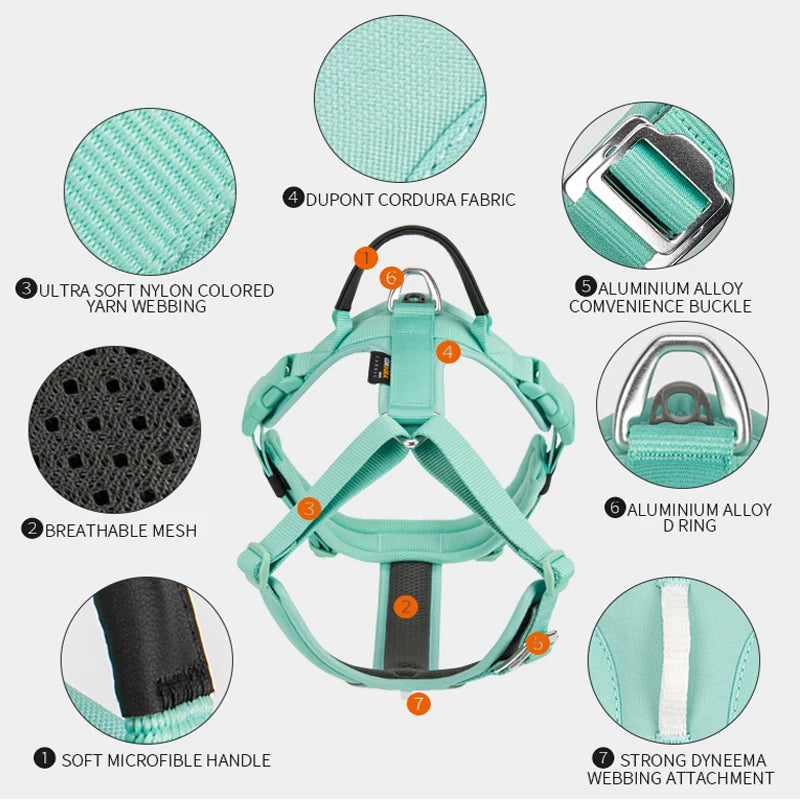 Small Combination - Kleurrijk Reflecterend Anti-Trek Hondentuigje