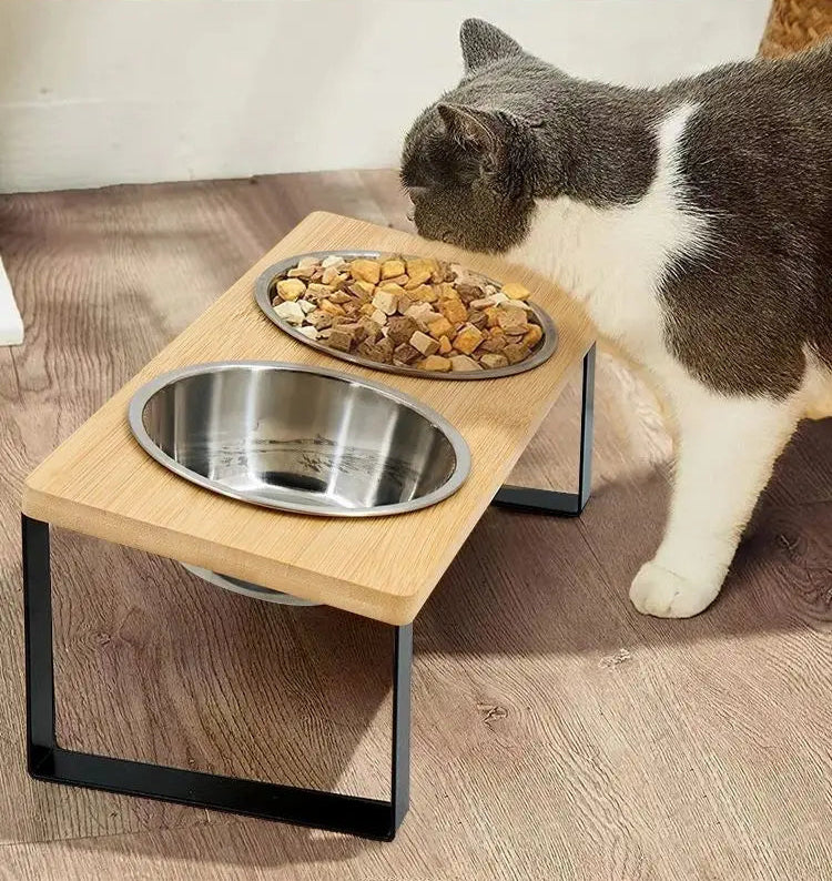 Petravel - Verhoogde Voeder- en Drinkkommen - Houten Design