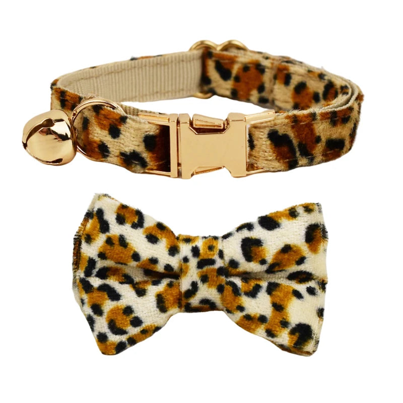 Kattenhalsband met Strik – Panterprint