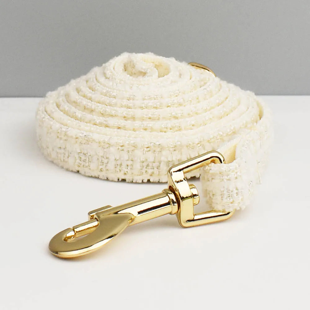 Kattenhalsband Tweed met Strik & Leiband