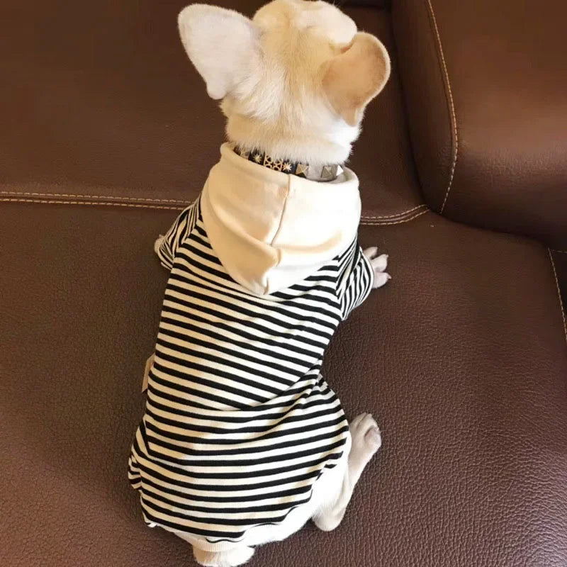 Matching Hoodie voor Hond & Baasje - B/W Stripes