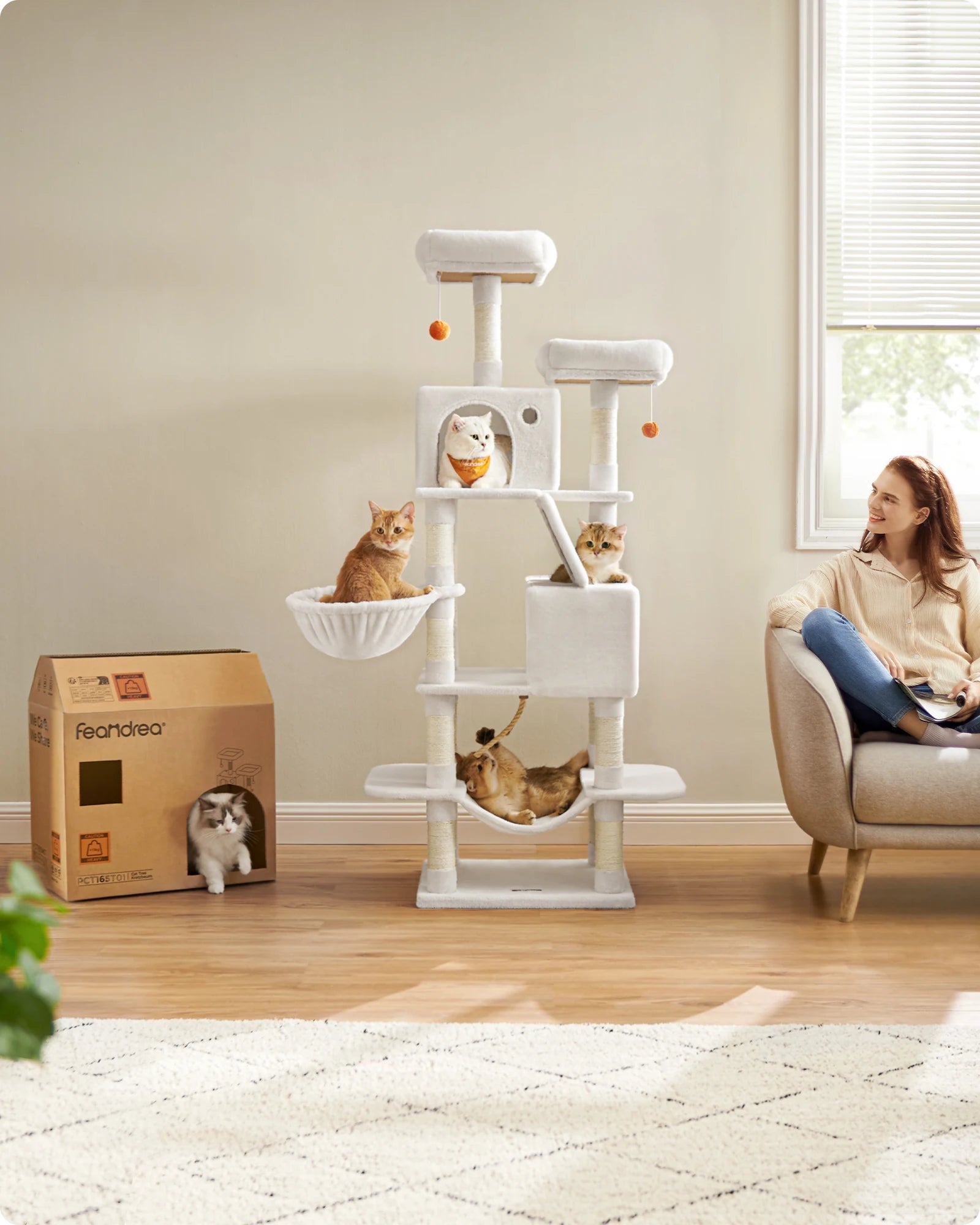 FEANDREA - Cloud Witte Kattenkrabtoren