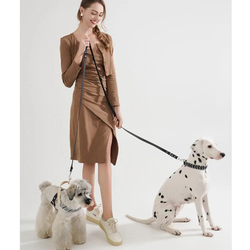 Waopet - Leather-Look Handsfree Riem - Ibiza Style