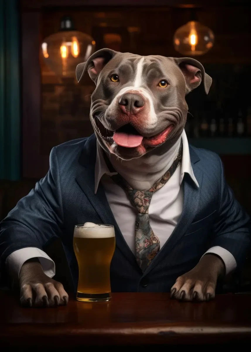 Canvasposter - Hond in de Pub
