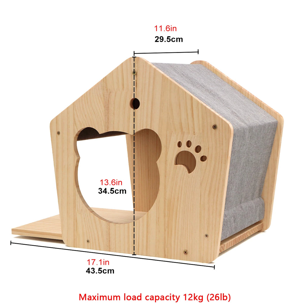 PATYOCAT - Wandmontage Kattenhuis met Hangbed & Krabpaal - Klimmen, Krabben & Slapen