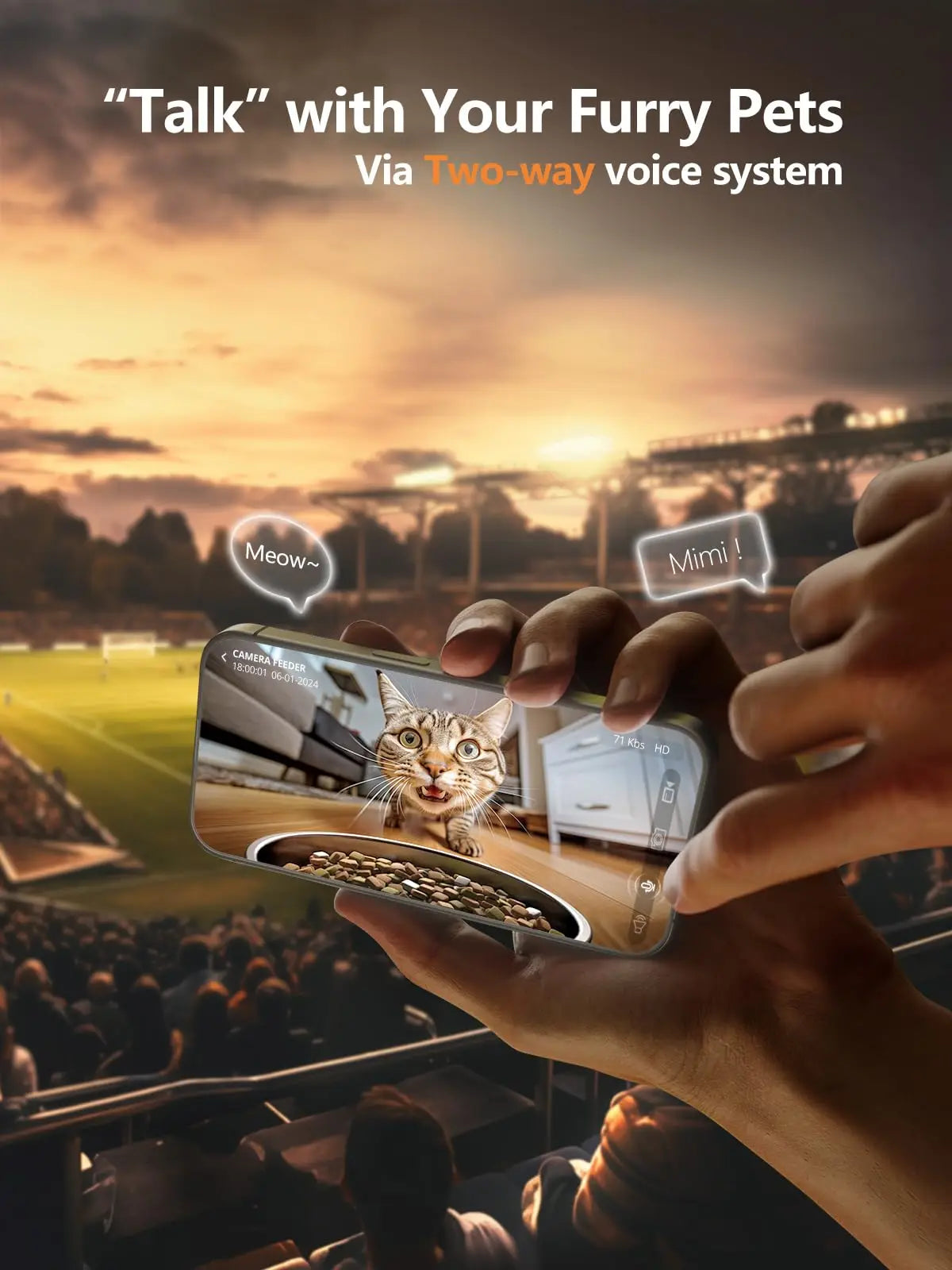 Furpipi - 2.4GHz+5GHz WiFi Automatische Voerbak met 1080P Camera