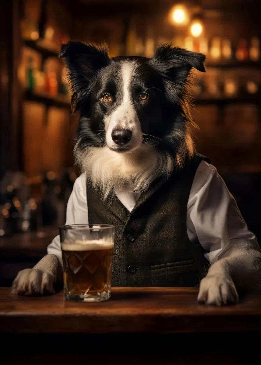 Canvasposter - Hond in de Pub