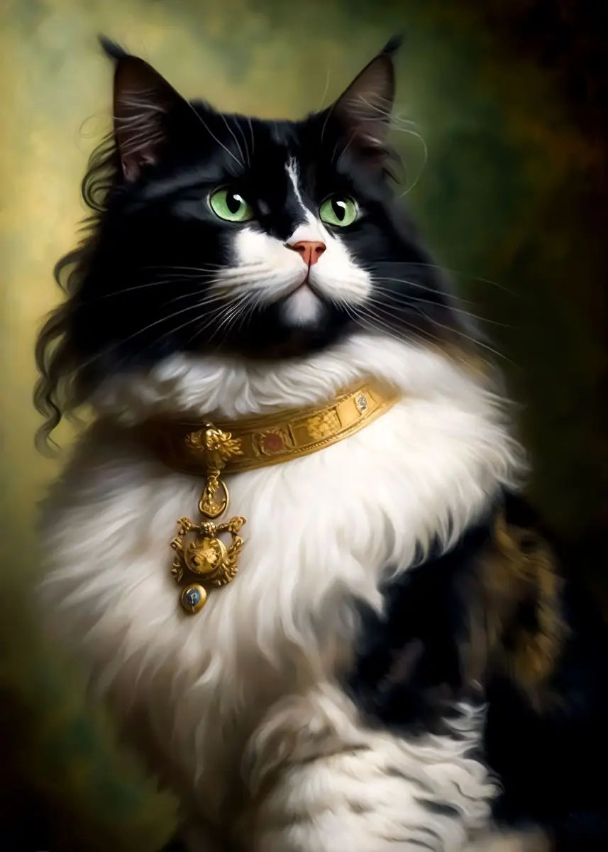 Canvasposter - Middeleeuws Kattenportret