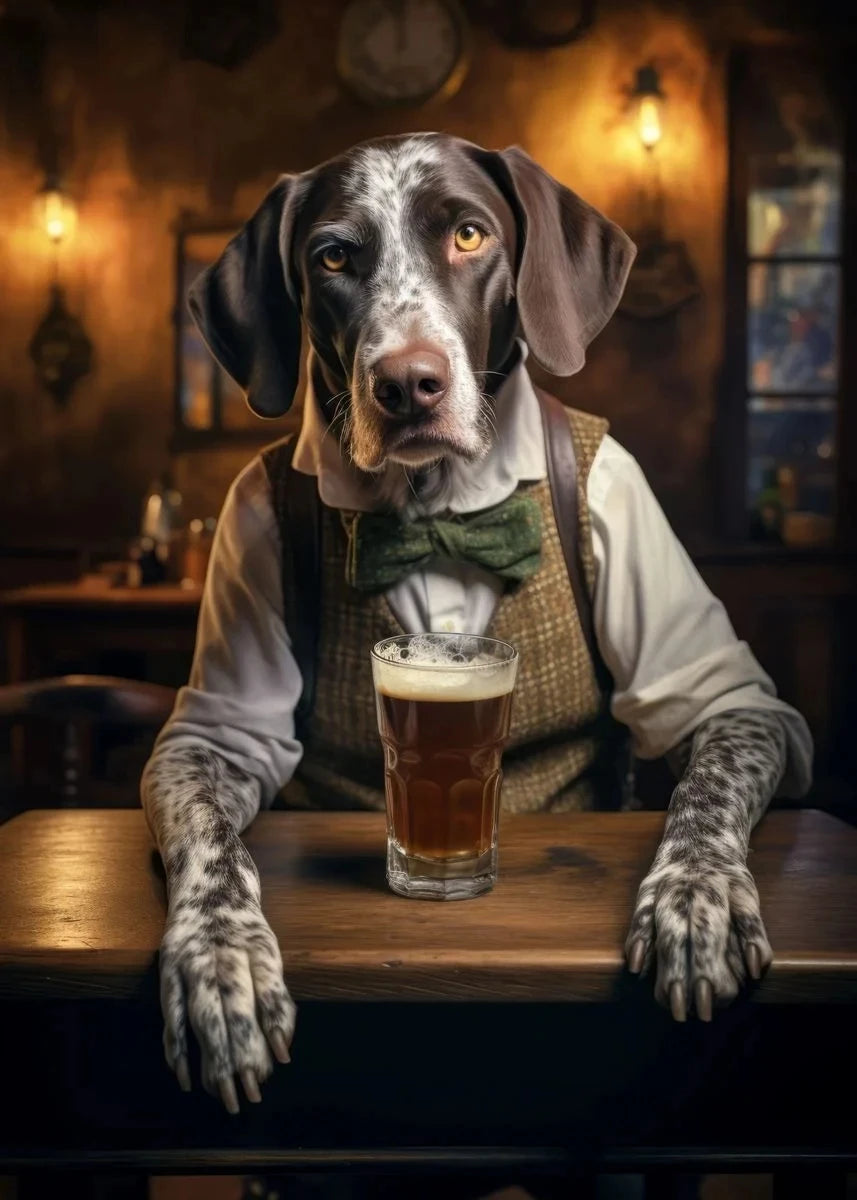 Canvasposter - Hond in de Pub