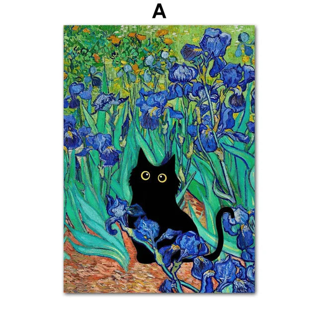 Canvasposter - Impressionistische Kattenkunst