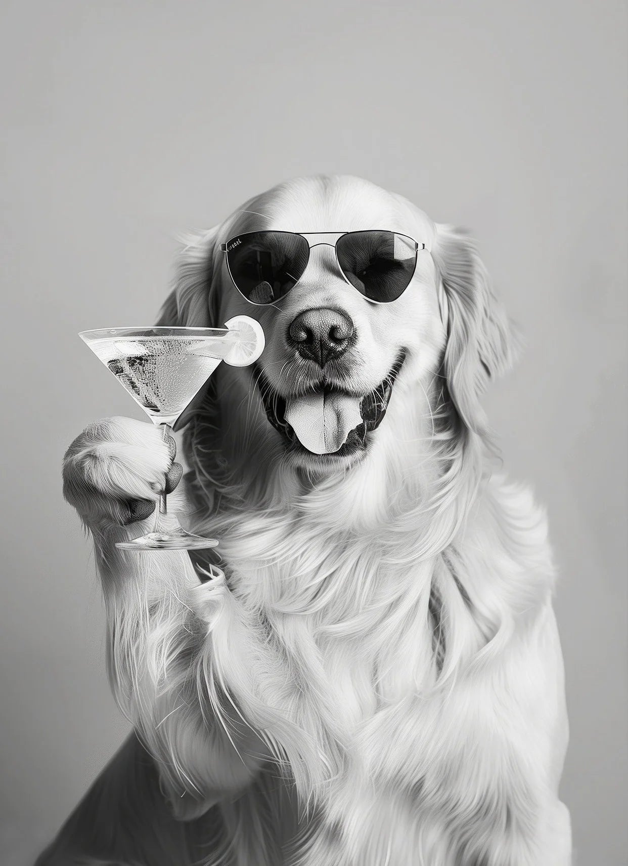 Canvasposter - Apero Honden - Zwart/Wit