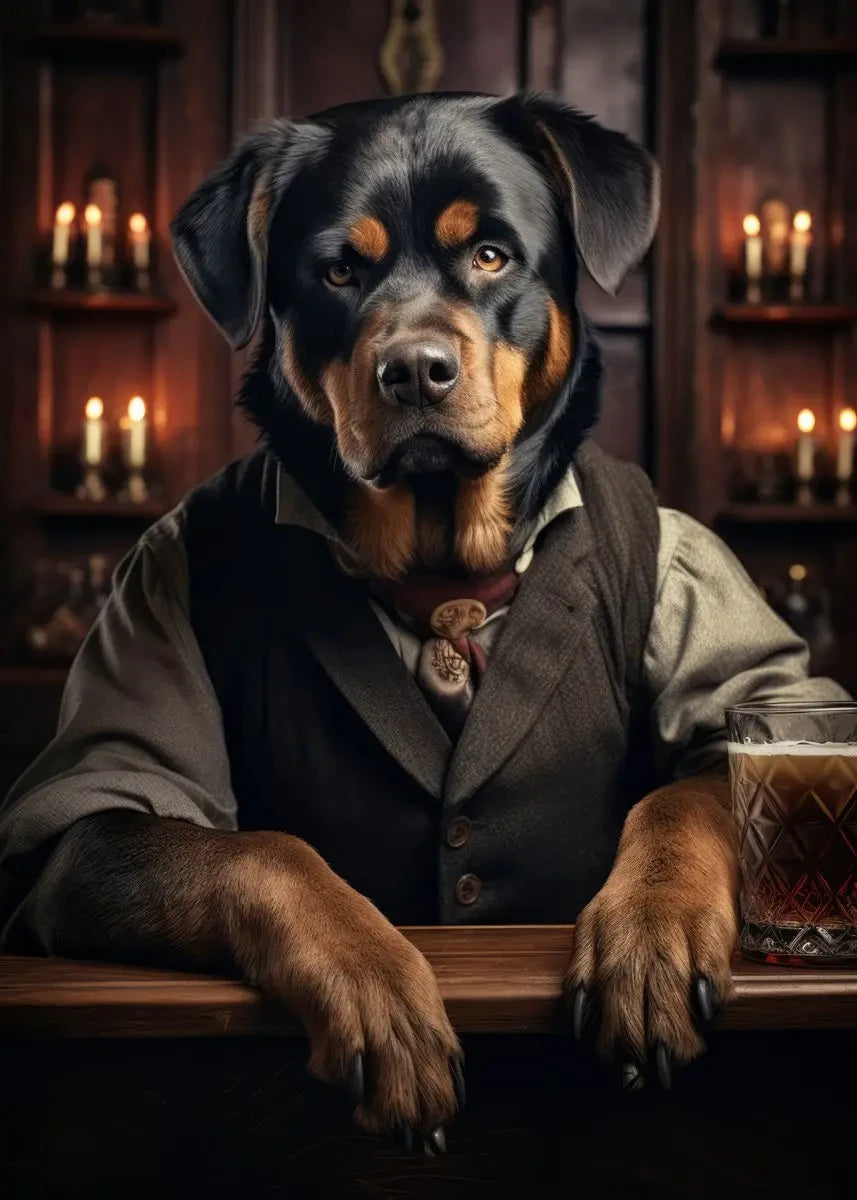 Canvasposter - Hond in de Pub