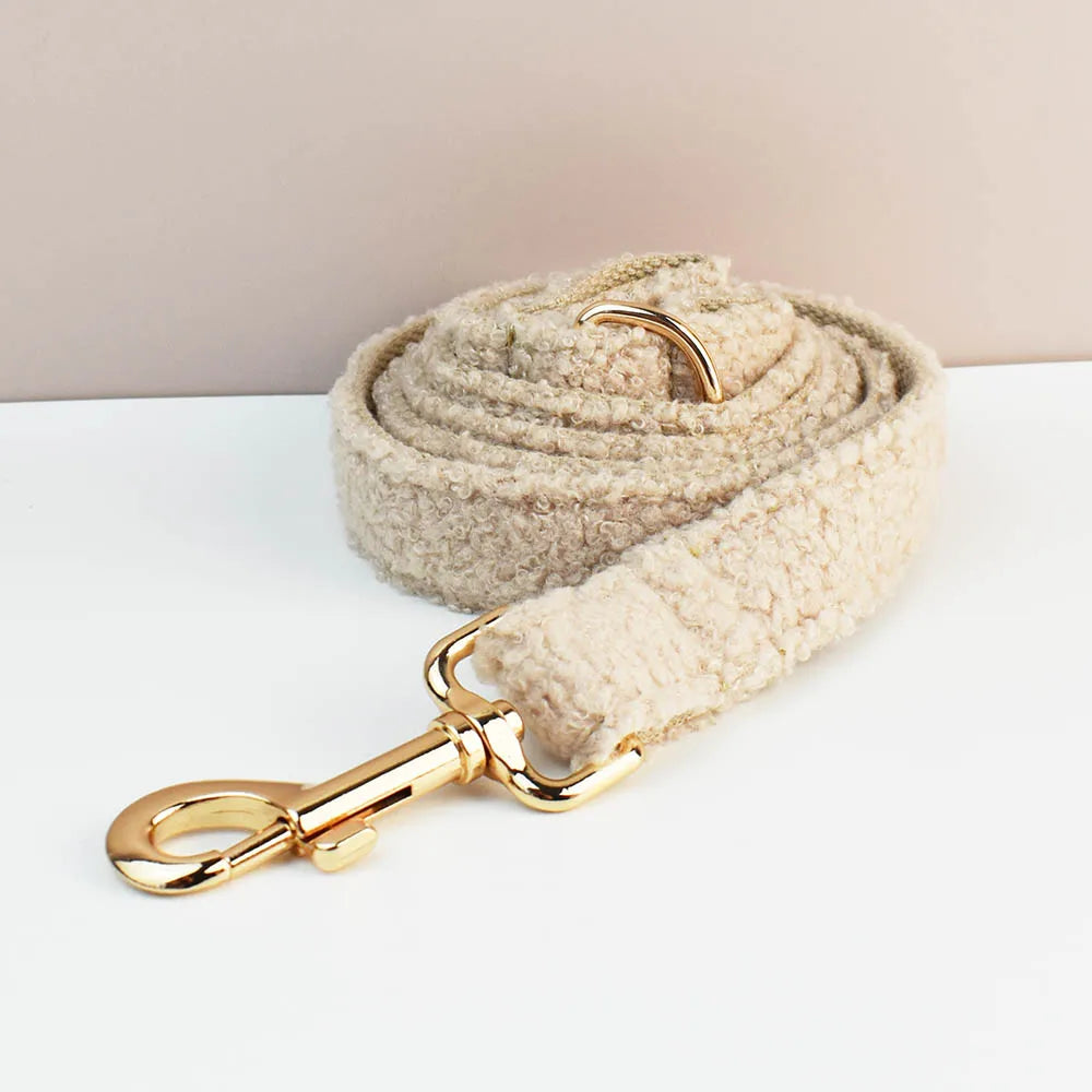 Teddy Ready - 4-Delige Set met Tuigje, Halsband, Riem en Strik - Faux White