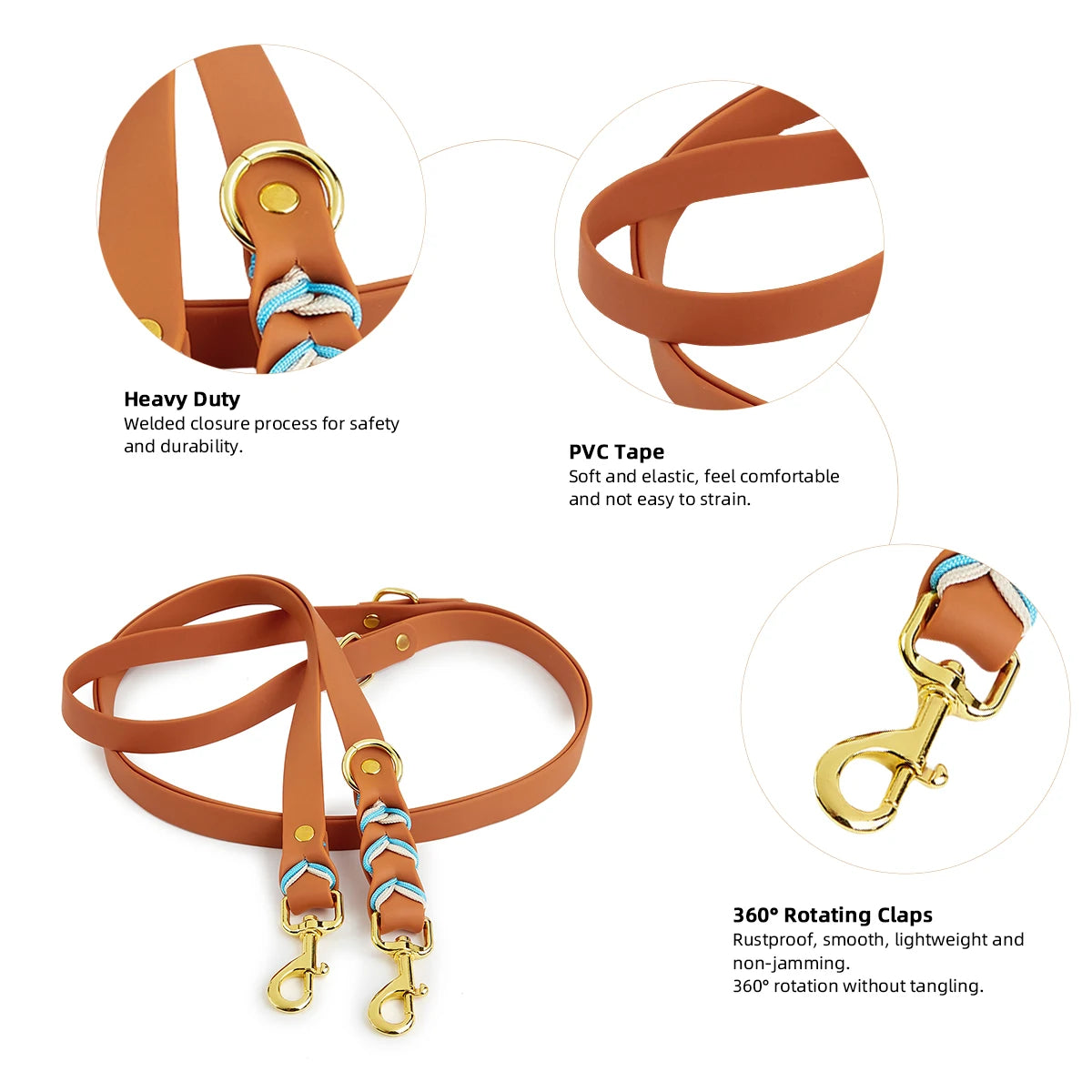 Waopet - Leather-Look Handsfree Riem - Ibiza Style