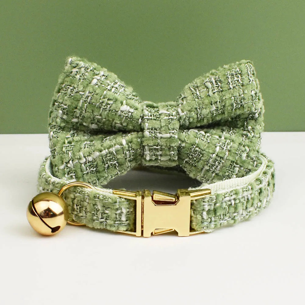 Kattenhalsband Tweed met Strik